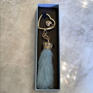 BNIB Juicy Couture keychain rabbit foot baby blue